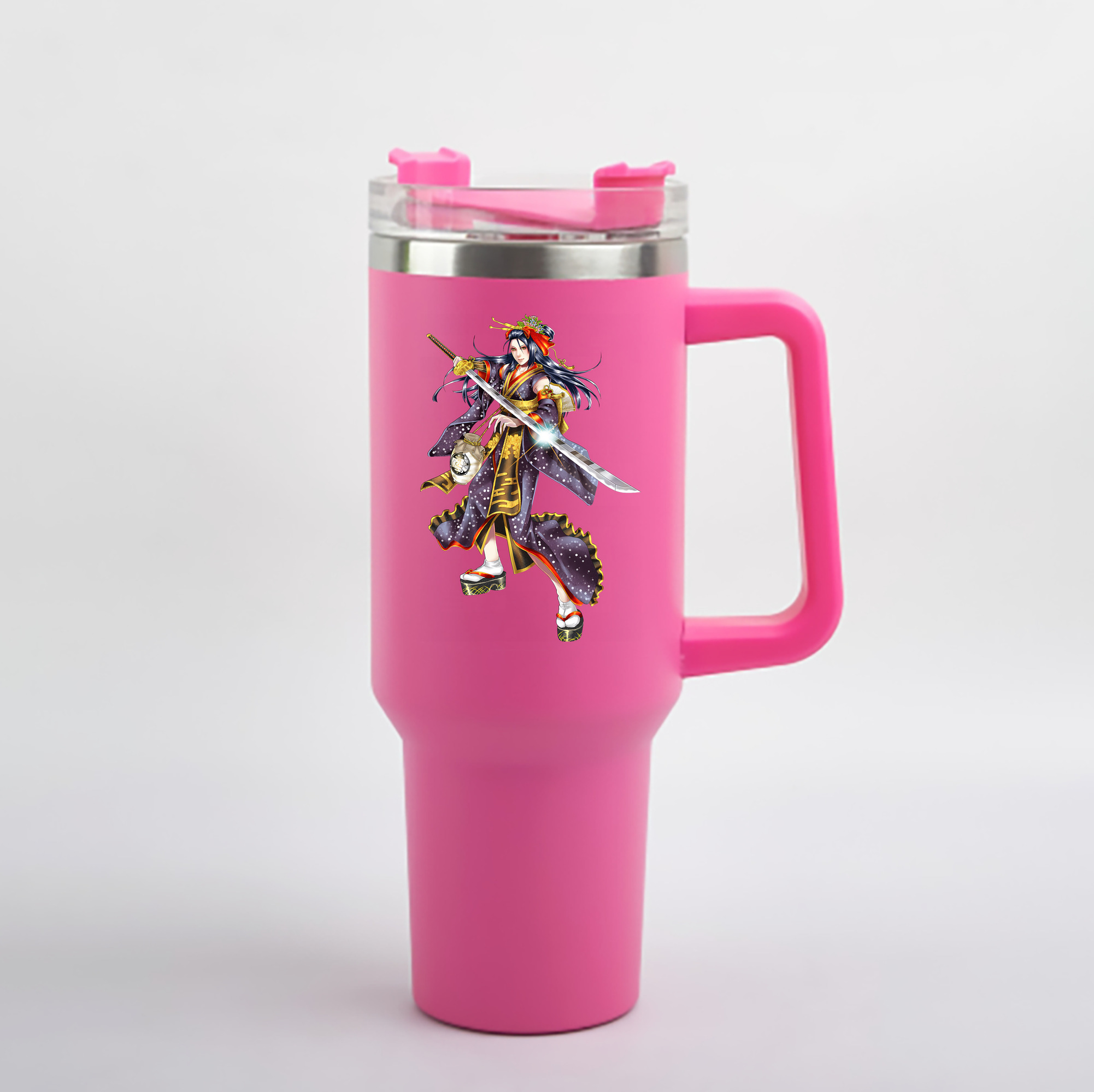 （画像用） 刀剣乱舞 Touken Ranbu 1200mL車用タンブラー - クリスタルステッカー（プラスチックストロー付き）